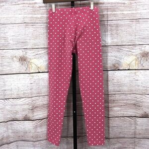Boden Pink and White Polka Dot Leggings Size 13-14Y